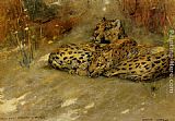 Arthur Wardle Study Of East African Leopards painting